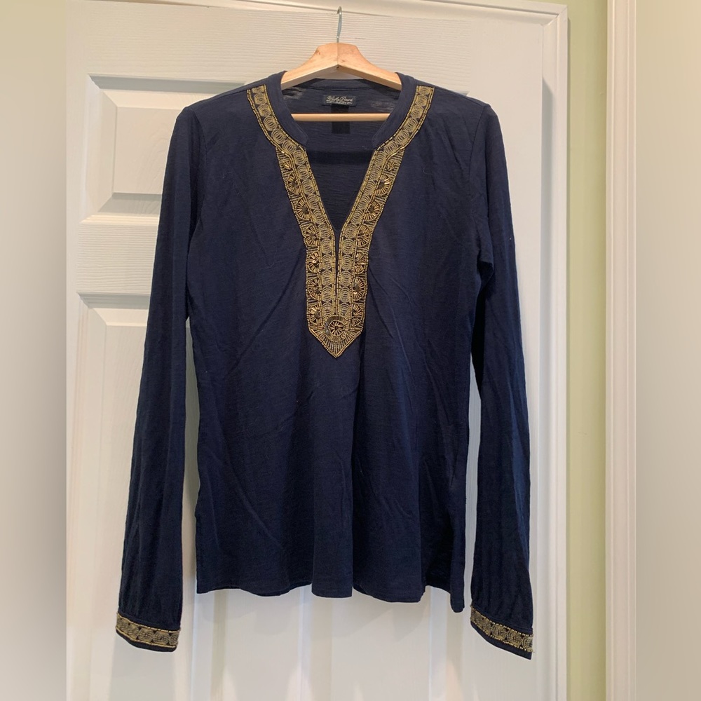 Lucky Brand Beaded Long-Sleeve Shirt